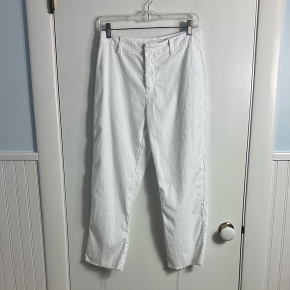 Frank & Eileen Kinsale The Trouser Italian Performance Linen White Size 6 - Picture 2 of 13